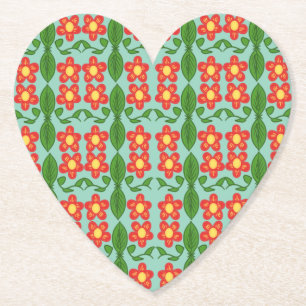 Dessous-de-verre En Papier Motif personnalisé de fleurs et de feuilles d'art