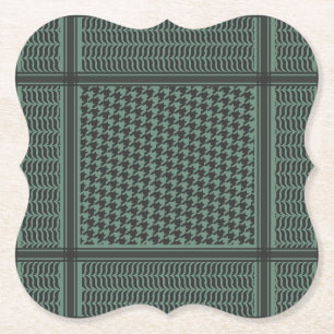 Dessous-de-verre En Papier Motif pied-de-poule olive moderne atténué