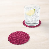 Dessous-de-verre En Papier Motif rouge texture 3D Coeurs-32322 (En situation)