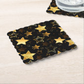 Dessous-de-verre En Papier Motif sans couture avec étoiles d'or (Incliné)