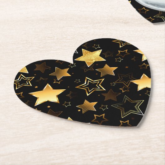 Dessous-de-verre En Papier Motif sans couture avec étoiles d'or (Incliné)