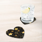 Dessous-de-verre En Papier Motif sans couture avec étoiles d'or (En situation)