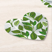 Dessous-de-verre En Papier Motif sans couture avec Feuilles de thé vert (Incliné)