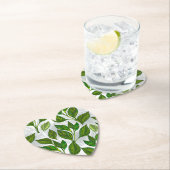 Dessous-de-verre En Papier Motif sans couture avec Feuilles de thé vert (En situation)