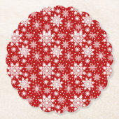 Dessous-de-verre En Papier Motif sans couture classique rouge et blanc (Devant)