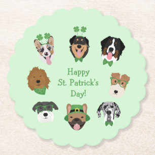 Dessous-de-verre En Papier Motif visage de chien st patrick
