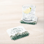 Dessous-de-verre En Papier Mountain & Pine Ne prenez pas mon Mariage de boiss (En situation)