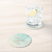 Dessous-de-verre En Papier Mousse de mer Tortue de mariage ID837 (En situation)