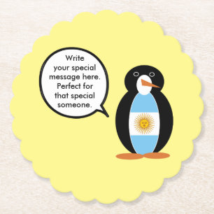Dessous-de-verre En Papier Ms Penguin Drapeau Argentin Parle