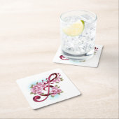 Dessous-de-verre En Papier Musical treble clef notes with sakura flowers (En situation)