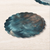 Dessous-de-verre En Papier Mystic Gothic Steampunk - Blue Copper Patina  (Incliné)