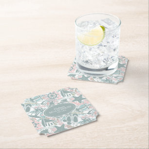 Dessous-de-verre En Papier Nautical Beach Collage