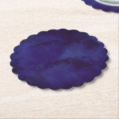 Dessous-de-verre En Papier Navy blue Design Coaster (Incliné)