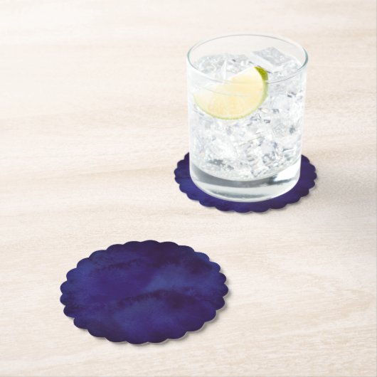 Dessous-de-verre En Papier Navy blue Design Coaster (En situation)