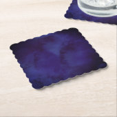 Dessous-de-verre En Papier Navy blue Design Coaster (Incliné)
