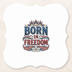 Dessous-de-verre En Papier Né dans le maillot de vecteur vintage patriotique