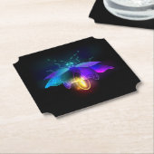 Dessous-de-verre En Papier Neon Firefly sur noir (Incliné)