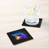 Dessous-de-verre En Papier Neon Firefly sur noir (En situation)