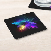 Dessous-de-verre En Papier Neon Firefly sur noir (Incliné)