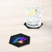 Dessous-de-verre En Papier Neon Firefly sur noir (En situation)