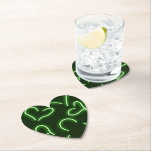 Dessous-de-verre En Papier Neon Hearts Green