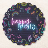 Dessous-de-verre En Papier Neon Purim (Devant)