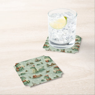Dessous-de-verre En Papier Nessie de Noël Monstre du Loch Ness Confortable Cr