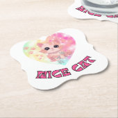 Dessous-de-verre En Papier Nice CAT avec boisson (Incliné)