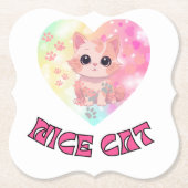 Dessous-de-verre En Papier Nice CAT avec boisson (Devant)