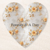 Dessous-de-verre En Papier Noces Roses Or Perle (Devant)