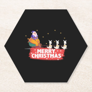 Dessous-de-verre En Papier Noël australien, Père Noël, plage