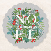 Dessous-de-verre En Papier NOEL Berries et Noël vert (Devant)