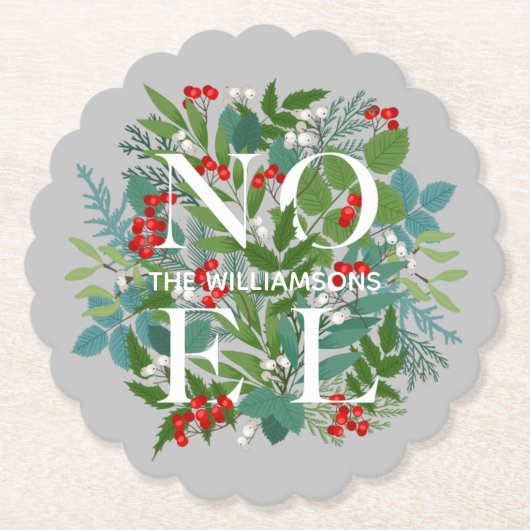 Dessous-de-verre En Papier NOEL Berries et Noël vert (Devant)