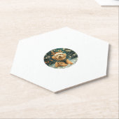 Dessous-de-verre En Papier Noël Cavapoo Reindeer Chien Santa Hat Cute Holi (Incliné)