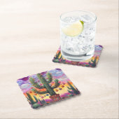 Dessous-de-verre En Papier Noël dans le désert Sud-Ouest Saguaro Cactus (En situation)