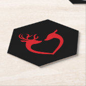 Dessous-de-verre En Papier Noël de l'amour des rennes (Incliné)