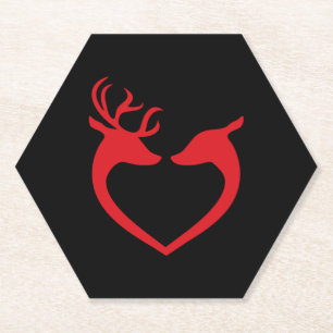 Dessous-de-verre En Papier Noël de l'amour des rennes