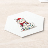 Dessous-de-verre En Papier Noël de l'arbre de Noël de chat (4) (Incliné)
