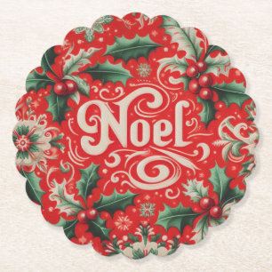 Dessous-de-verre En Papier Noel de Noël Rouge et Vert