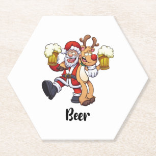Dessous-de-verre En Papier Noël de père Noël Beer Reindeer