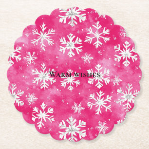 Dessous-de-verre En Papier Noël des Flèches de neige en verre rose