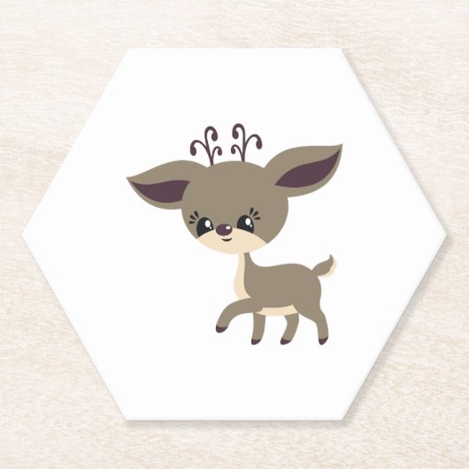 Dessous-de-verre En Papier Noël des rennes (Devant)