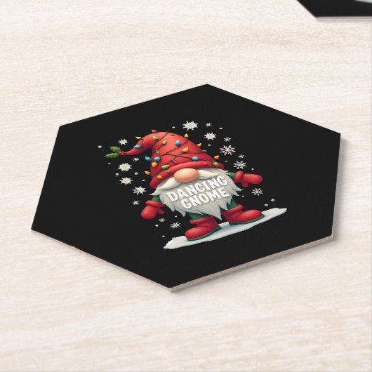 Dessous-de-verre En Papier Noël Gnome Danser Gnome Famille Noël (3) (Incliné)