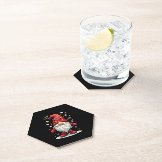 Dessous-de-verre En Papier Noël Gnome Danser Gnome Famille Noël (3) (En situation)