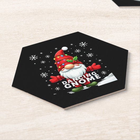 Dessous-de-verre En Papier Noël Gnome Danser Gnome Famille Noël (4) (Incliné)