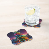 Dessous-de-verre En Papier Noël hiver Wonderland (En situation)