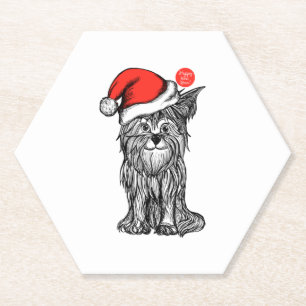 Dessous-de-verre En Papier Noël Labrador Retriever à Santa Hat Christma