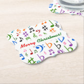 Dessous-de-verre En Papier Noël; Nombreuses notes et symboles de musique colo (Incliné)