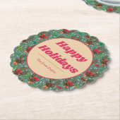 Dessous-de-verre En Papier Noël Reindeer Forest vert (Incliné)