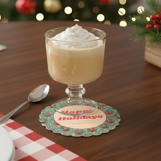 Dessous-de-verre En Papier Noël Reindeer Forest vert